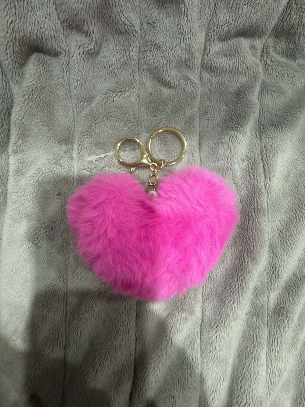 Addison & Olivia Heart Puff Bag Charm, Vivid Pink